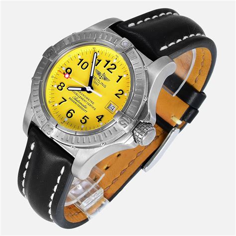 breitling replicas yellow dail face|breitling seawolf yellow.